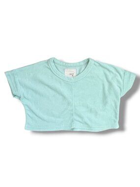 Raised By Water Kids Mint Slouchy Cropped Short Sleeve Terry Top Size 1Y 12M